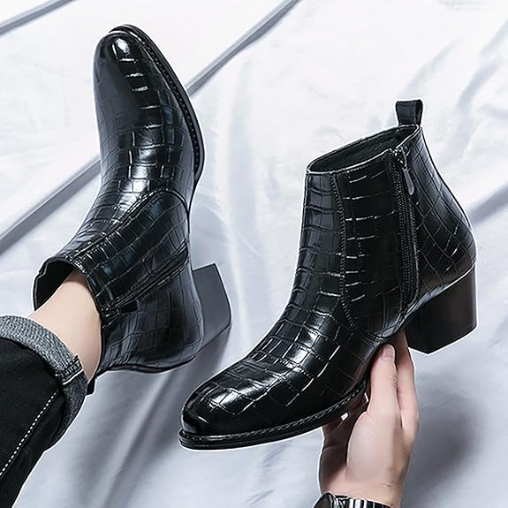 🥾 Trendy British Casual Leather Boots – Side Zip Microfiber Ankle Shoes