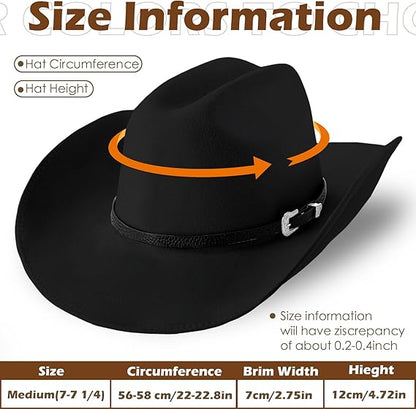 🤠 Unisex Punk Wide Brim Hat – Woolen Western Ethnic Flat Brim Fedora