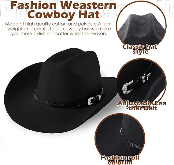 🤠 Unisex Punk Wide Brim Hat – Woolen Western Ethnic Flat Brim Fedora