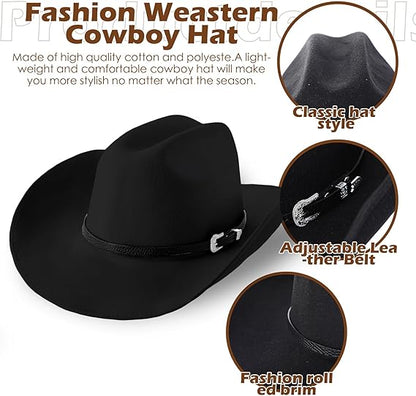 🤠 Unisex Punk Wide Brim Hat – Woolen Western Ethnic Flat Brim Fedora
