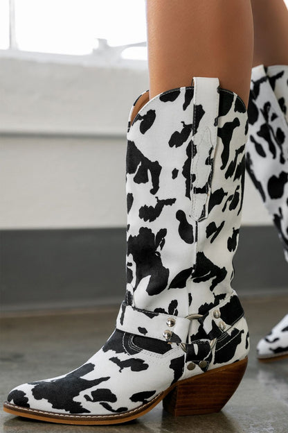 Unisex Faux Fur High Tube Boots – Round Toe Low Heel Winter Style