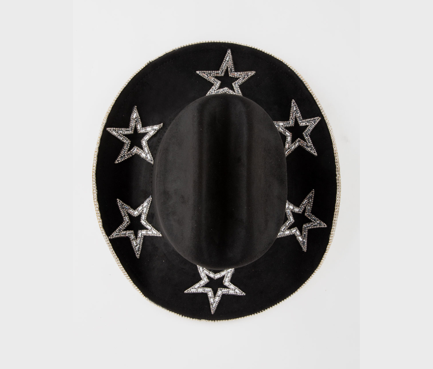 ✨ Starstruck Rhinestone Wide Brim Faux Suede Hat – Glam & Chic Statement ✨