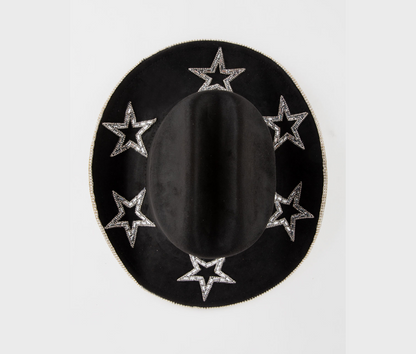 ✨ Starstruck Rhinestone Wide Brim Faux Suede Hat – Glam & Chic Statement ✨