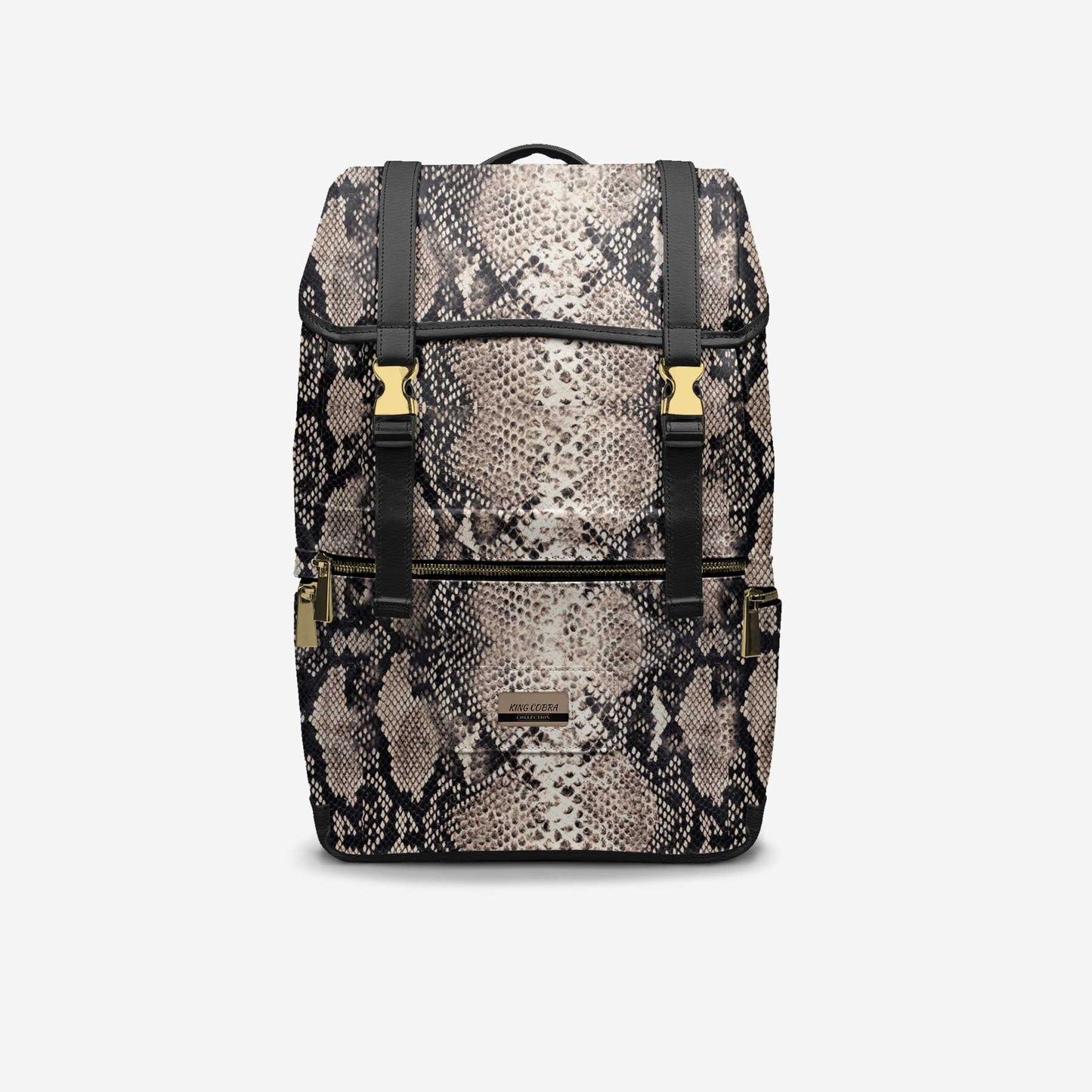🎒 King Cobra Italian Leather Backpack – Luxe Python Print Travel Edition