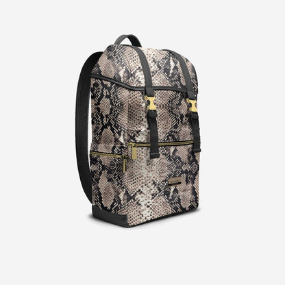 🎒 King Cobra Italian Leather Backpack – Luxe Python Print Travel Edition