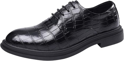 Men’s Height Boost Business Shoes – PU Leather Formal Dress Footwear