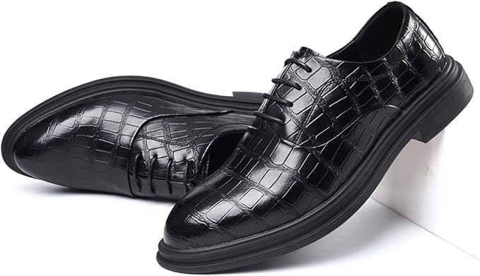 Men’s Height Boost Business Shoes – PU Leather Formal Dress Footwear