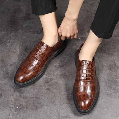 Men’s Height Boost Business Shoes – PU Leather Formal Dress Footwear