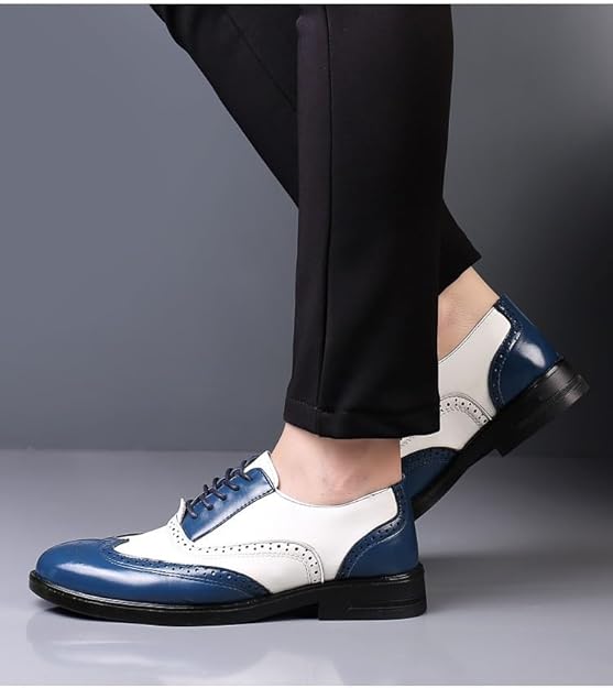 Men’s Carved Leather Business Shoes – Rivet Detail PU Dress Loafers