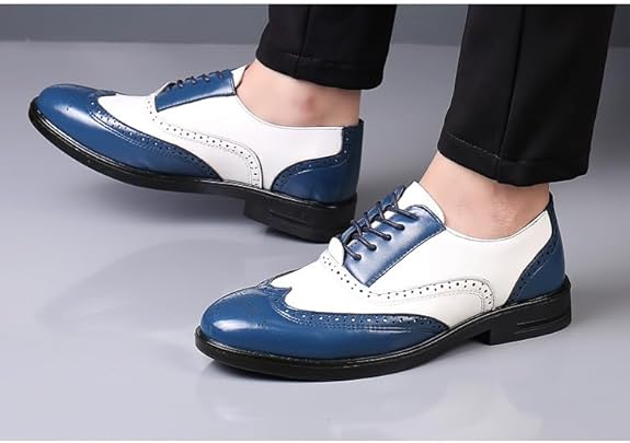 Men’s Carved Leather Business Shoes – Rivet Detail PU Dress Loafers