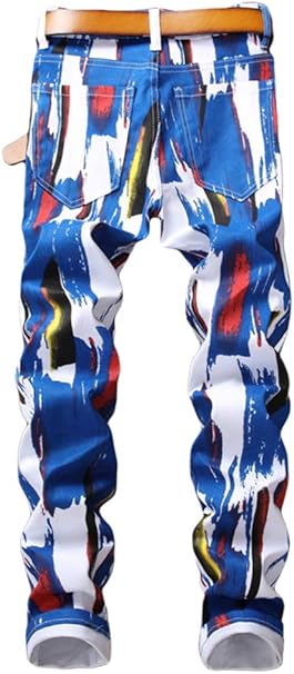 👖 Sokotoo Men’s 3D Pattern Skinny Jeans – Printed Slim Fit Denim