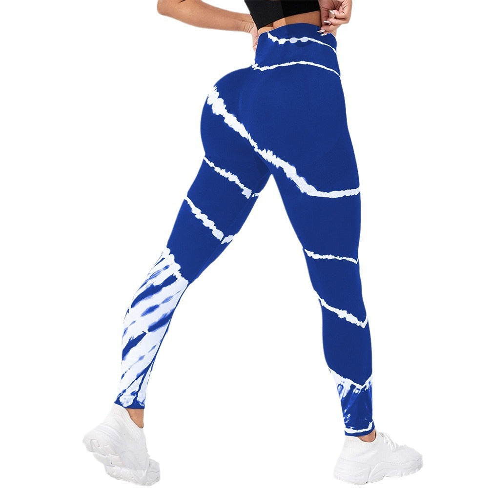 Tie-Dye Seamless Hip-Lifting Yoga Pants – High Waist Athletic Leggings