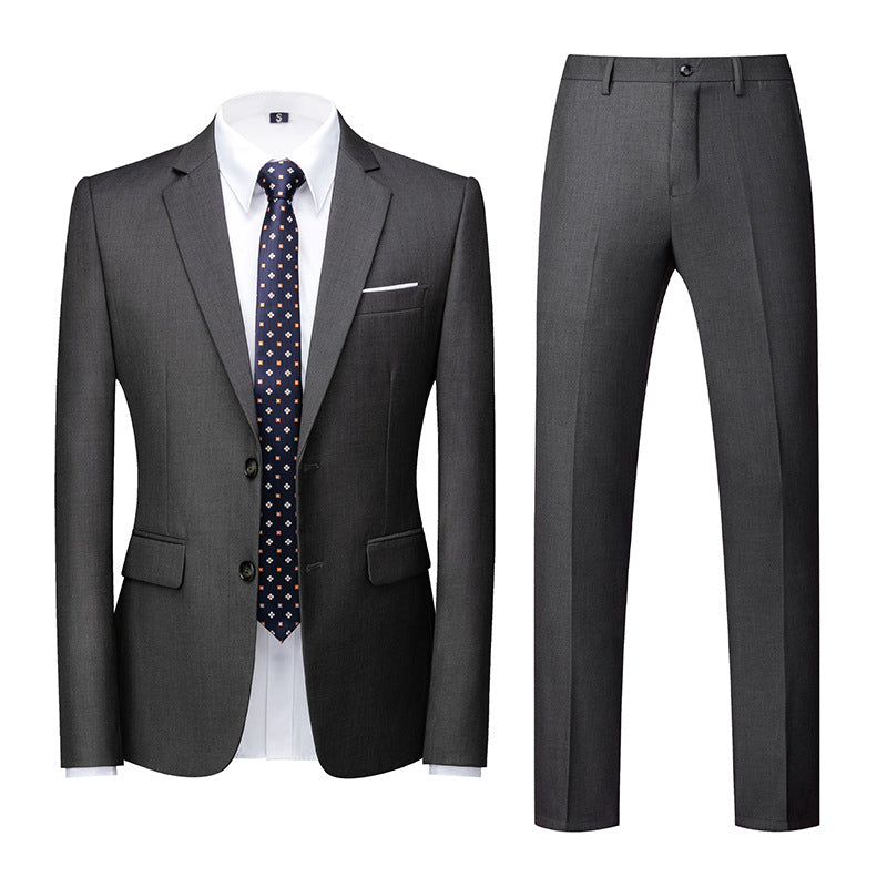 🤵 Men's Two-Piece Slim Fit Wedding Suit – Two-Button Linen Blazer & Pants Set