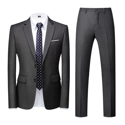 🤵 Men's Two-Piece Slim Fit Wedding Suit – Two-Button Linen Blazer & Pants Set