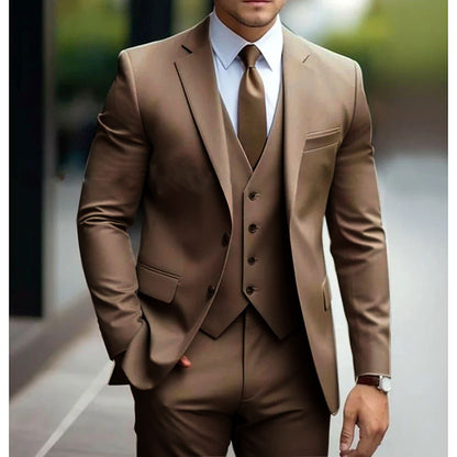 Men's Slim Fit 3-Piece Suit – Wedding & Business Formal Set