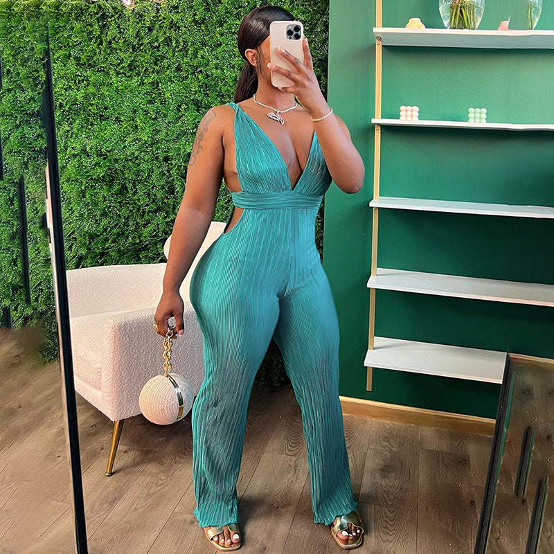 Bold Elegance Sleeveless High-Waist Bodycon Jumpsuit