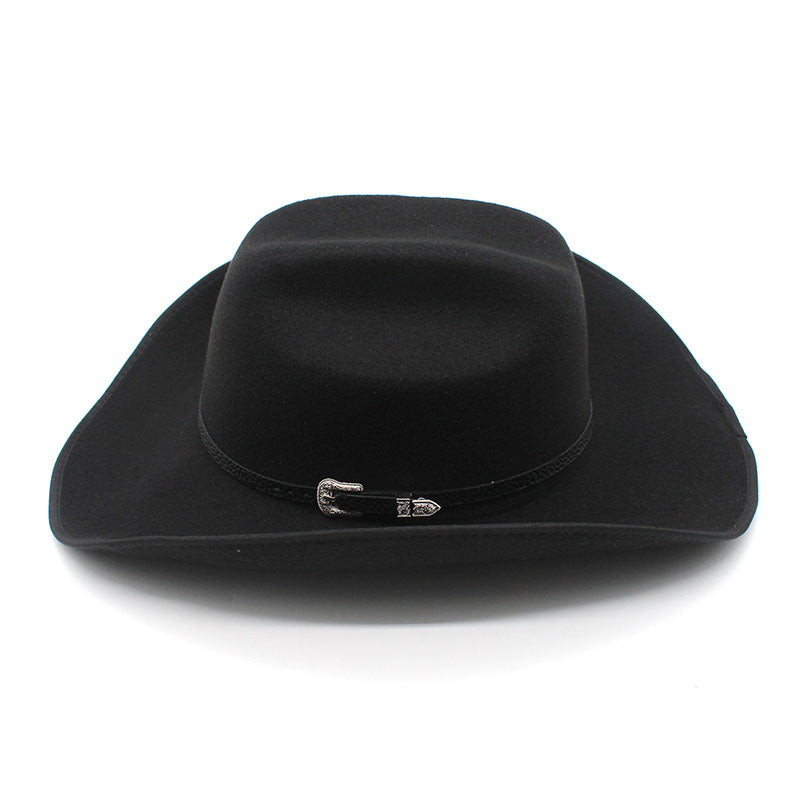 🤠 Unisex Punk Wide Brim Hat – Woolen Western Ethnic Flat Brim Fedora