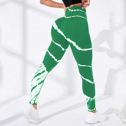 Tie-Dye Seamless Hip-Lifting Yoga Pants – High Waist Athletic Leggings