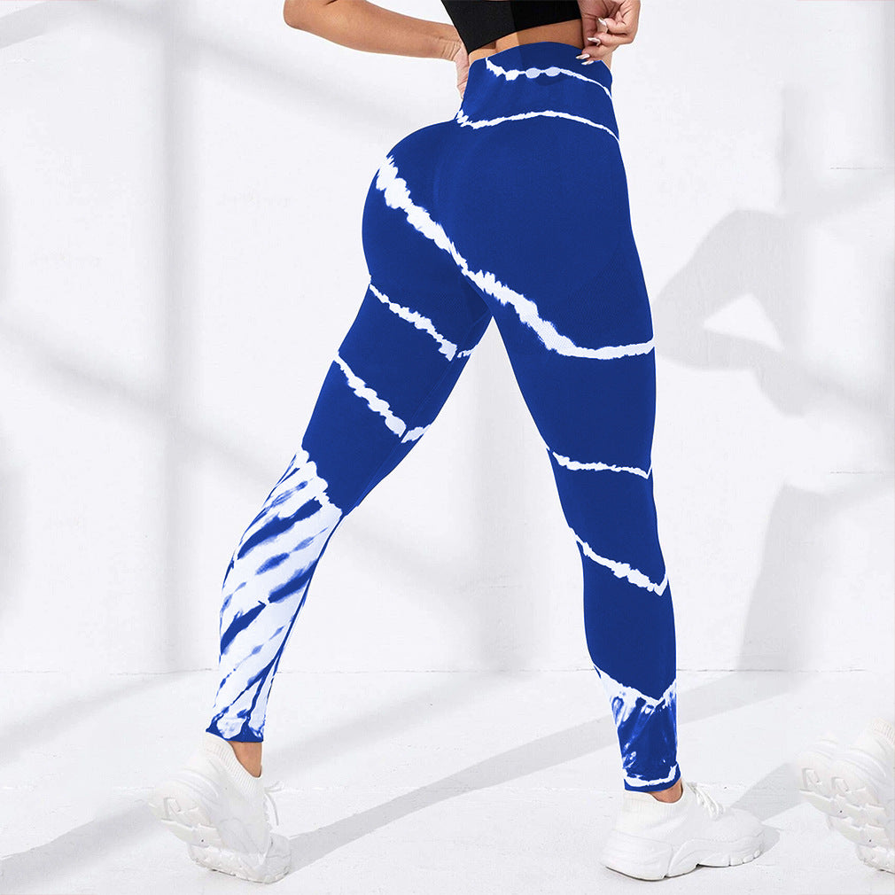 Tie-Dye Seamless Hip-Lifting Yoga Pants – High Waist Athletic Leggings