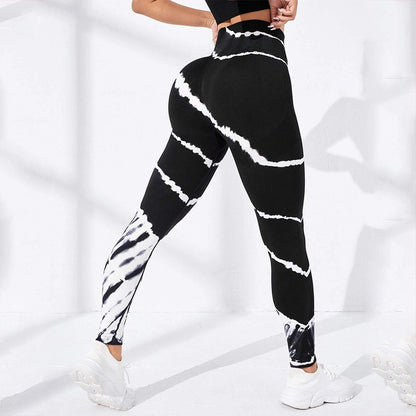 Tie-Dye Seamless Hip-Lifting Yoga Pants – High Waist Athletic Leggings