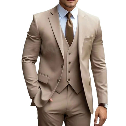 Men's Slim Fit 3-Piece Suit – Wedding & Business Formal Set