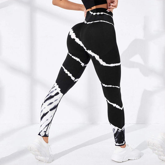 Tie-Dye Seamless Hip-Lifting Yoga Pants – High Waist Athletic Leggings