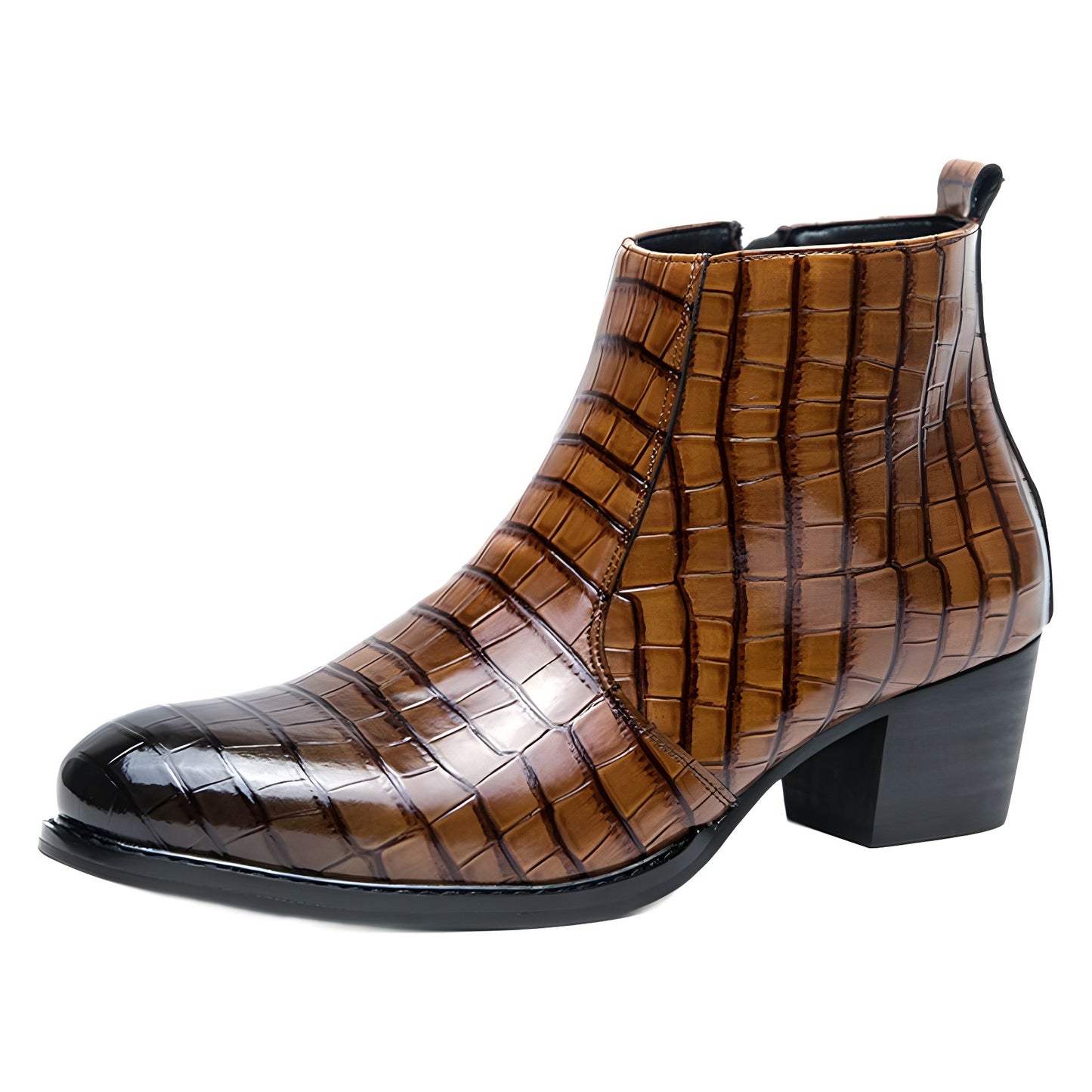 🥾 Trendy British Casual Leather Boots – Side Zip Microfiber Ankle Shoes