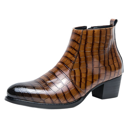 🥾 Trendy British Casual Leather Boots – Side Zip Microfiber Ankle Shoes