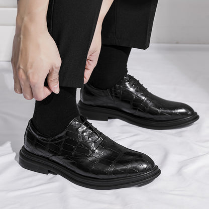 Men’s Height Boost Business Shoes – PU Leather Formal Dress Footwear