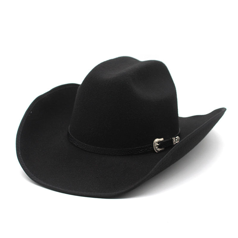 🤠 Unisex Punk Wide Brim Hat – Woolen Western Ethnic Flat Brim Fedora