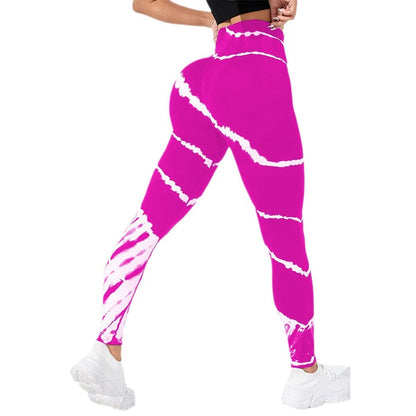 Tie-Dye Seamless Hip-Lifting Yoga Pants – High Waist Athletic Leggings