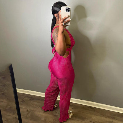 Bold Elegance Sleeveless High-Waist Bodycon Jumpsuit