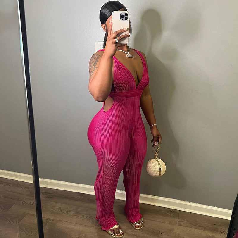 Bold Elegance Sleeveless High-Waist Bodycon Jumpsuit