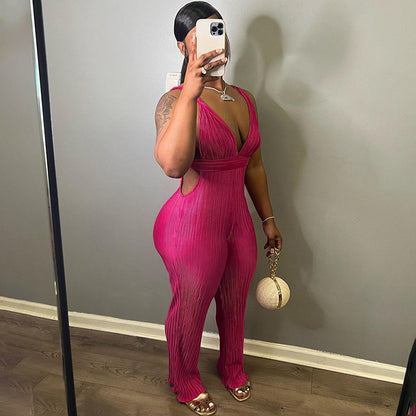 Bold Elegance Sleeveless High-Waist Bodycon Jumpsuit