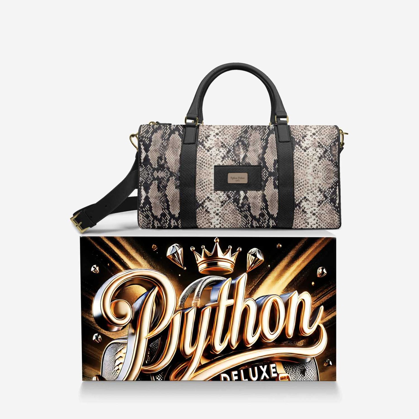 Python Deluxe Travel Bag – Italian Leather Duffel, Limited Edition