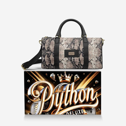 Python Deluxe Travel Bag – Italian Leather Duffel, Limited Edition