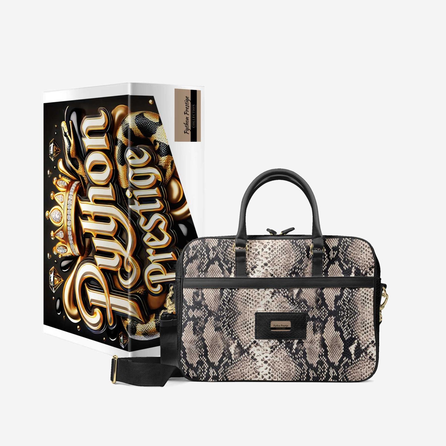 🐍Python Prestige Luxury Work Bag – Italian Leather Laptop Briefcase