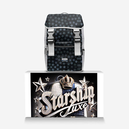 STARBORN Modern Travel Luxe Backpack – Limited Edition Handmade in Italy | Designer Star Print Leather Backpack