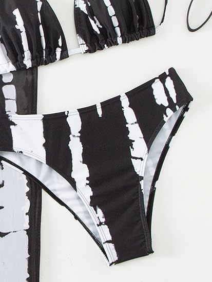 Chic Waves 3-Piece Bikini Swimsuit Set – Quick-Dry, Printed Design