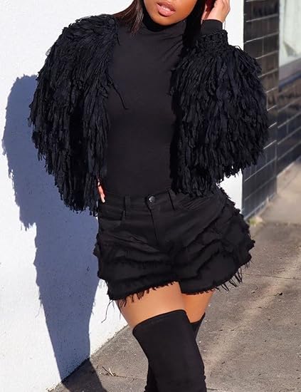 👖 Layered Fray Edge High-Waist Denim Shorts – Street Chic Statement