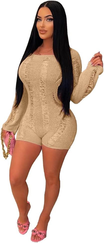 Off-Shoulder Knit Slim-Fit Jumpsuit – Flirty, Chic & Curve-Hugging