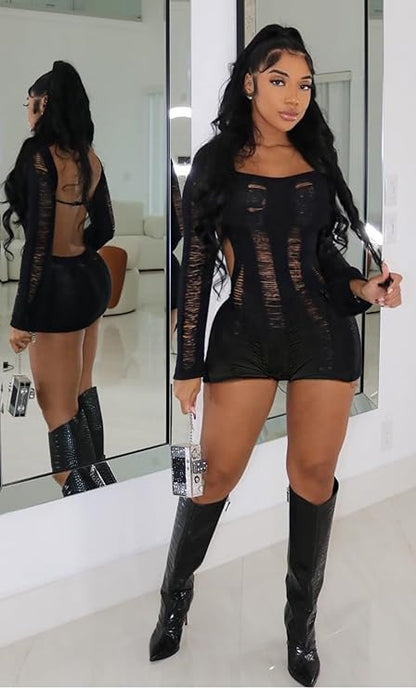 Off-Shoulder Knit Slim-Fit Jumpsuit – Flirty, Chic & Curve-Hugging
