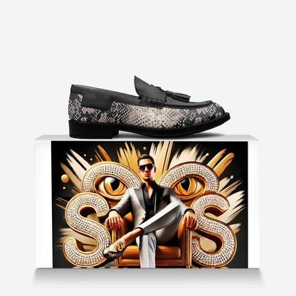 🐍 Snake Eyes Tassel Loafers – Italian Leather Slip-Ons, Limited Edition