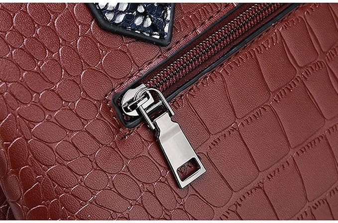 Vintage Croc-Embossed One-Shoulder Handbag – Lock Closure Crossbody