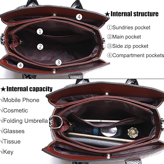 Vintage Croc-Embossed One-Shoulder Handbag – Lock Closure Crossbody