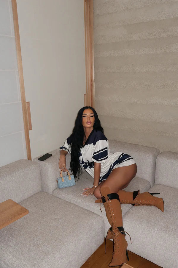 Women's Double-Layer Lace-Up Stiletto Boots – High Heel Pointed Toe