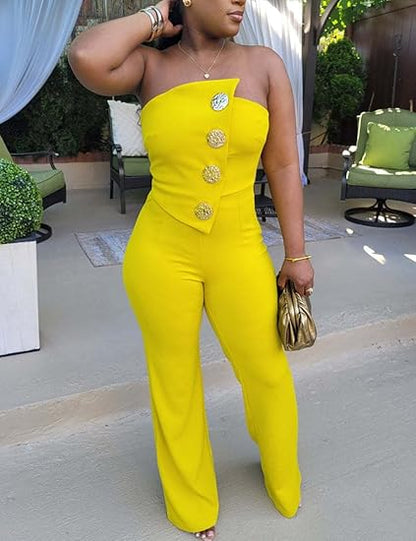 Asymmetric Hem Jumpsuit – Bold Stitch Detail One-Piece in Vibrant Hues