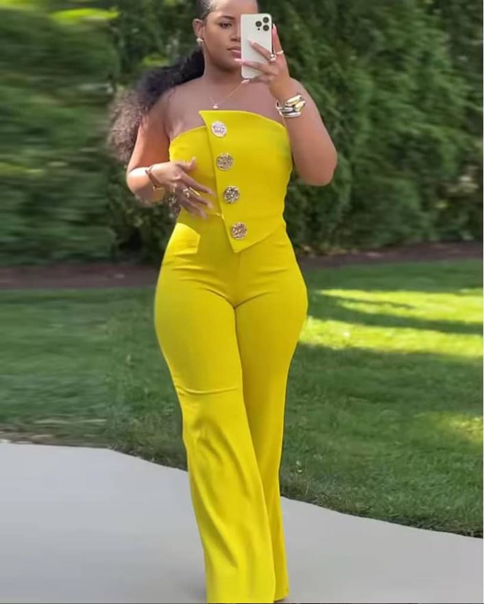 Asymmetric Hem Jumpsuit – Bold Stitch Detail One-Piece in Vibrant Hues