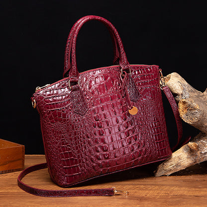👜 Bold Luxe: Crocodile-Embossed Gradient Handbag with Convertible Strap
