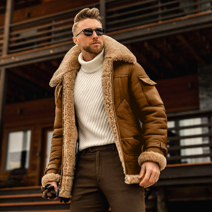 🧊 Winter Men’s Military Fleece Warm Jacket — Fur Collar Tactical Coat